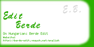 edit berde business card